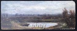 Magnificent Painting Painting Oil Landscape Panel Being 19th Trees