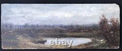 Magnificent Painting Painting Oil Landscape Panel Being 19th Trees