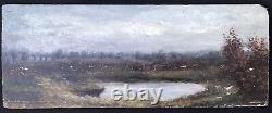 Magnificent Painting Painting Oil Landscape Panel Being 19th Trees