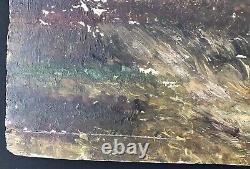 Magnificent Painting Painting Oil Landscape Panel Being 19th Trees