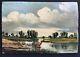 Magnificent Painting By F Stering Landscape Animals Character 19th Century