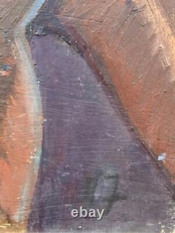 Male Nude Muscular Torso Man, Antique Hand Made Original Oil Painting 1930-40's