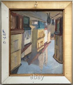 Male Nude Muscular Torso Man, Antique Hand Made Original Oil Painting 1930-40's