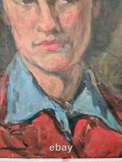 Marcel Arnaud (1877-1956) Woman With Blue Blouse Oil Frame Aix