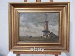 Marcel Bertoin (1897-1983) oil on panel Scene mill gilded wood frame