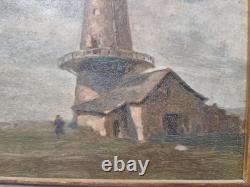Marcel Bertoin (1897-1983) oil on panel Scene mill gilded wood frame
