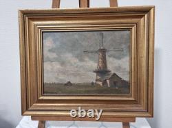 Marcel Bertoin (1897-1983) oil on panel Scene mill gilded wood frame