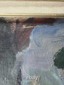 Marcel Pouget (1923-1985) Oil on wood panel Signed Portrait 1943