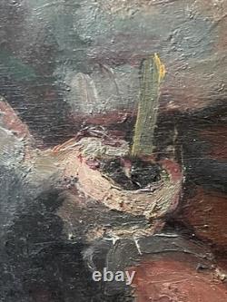 Marcel Pouget (1923-1985) Oil on wood panel Signed Portrait 1943