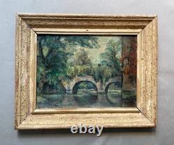 Marie-Antoinette NADALON-HALLEZ, Bridge over the Vienne in Limoges, antique painting