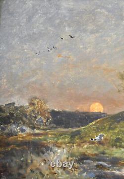 Marie-Ferdinand Jacomin 1843/48-1902. Sunset, Fontainebleau