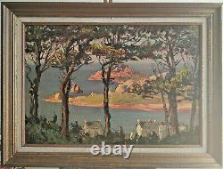 Marine Landscape Of Brittany, Hsb, Signed Paul Esnoul (1882-1960), Dated 1937, Framed