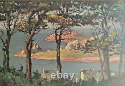 Marine Landscape Of Brittany, Hsb, Signed Paul Esnoul (1882-1960), Dated 1937, Framed