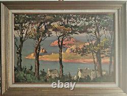 Marine Landscape Of Brittany, Hsb, Signed Paul Esnoul (1882-1960), Dated 1937, Framed