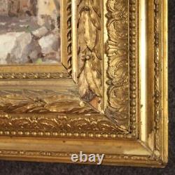 Marine Landscape Painting Signed Oil Painting On Tablet Antique Style Frame 900