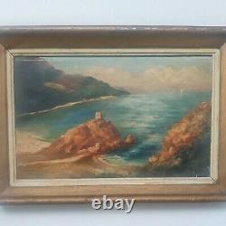 Marine Painting On Wood Landscape Signed Franck