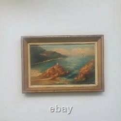 Marine Painting On Wood Landscape Signed Franck