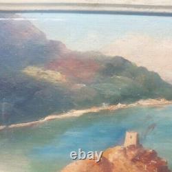 Marine Painting On Wood Landscape Signed Franck