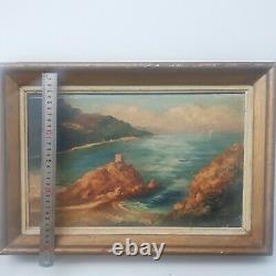 Marine Painting On Wood Landscape Signed Franck