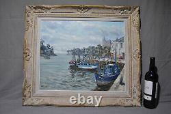 Marine Painting Painting Brittany Port Breton Robert Planes Frame Wood Carved
