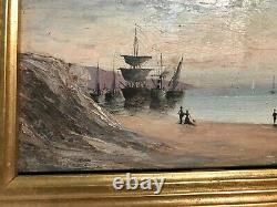 Marine Painting Signed Mayor Oil On Wood Period 19th Century