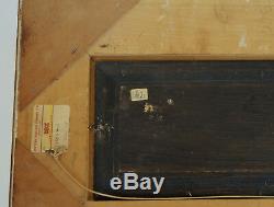 Marine Painting View Of A Port Oil On Signed Wood Sign