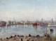 Marine Painting Of The Port Of Nantes By Christianne Viollet-le-duc, 1921