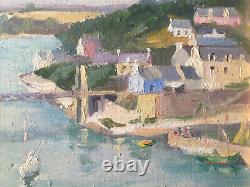 Marine, River Of Bonot(morbihan) Oil On Wood, Signed Lemaitre