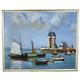 Marine And Ships By R. Dumont Summer 1956 Oil On Wood Panel