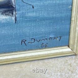 Marine and Ships by R. Dumont Summer 1956 Oil on Wood Panel