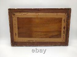 Marine painting by J. H. ALLEMAND Oil on wood HSB XIX boats landscape Marseille 6M