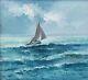 Maritime Painting, Marine, Sailboat At Sea, Old Oil Painting Signed