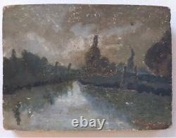 Marius-Antoine Barret (1865-1929) Oil on Wood Signed Landscape 1920