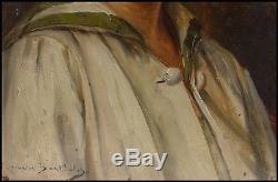 Marius Barthalot 1861-1955 Portrait Of The Artist's Woman Oil On Mahogany