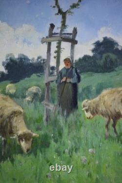 Marius Mercier, 19th Century. The Shepherdess