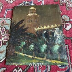 Marrakech Koutoubia Mosque Oil on Panel, To Be Identified, 1939, Fine Condition, Rare