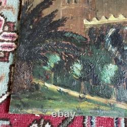 Marrakech Koutoubia Mosque Oil on Panel, To Be Identified, 1939, Fine Condition, Rare