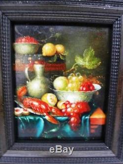Matold R. School Of The Xxth Century Still Life With Lobster And Lemon Oil On Panel