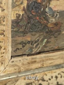 Maurice BARLE (1903-1961) Moored Boats Oil Painting on Panel Signed