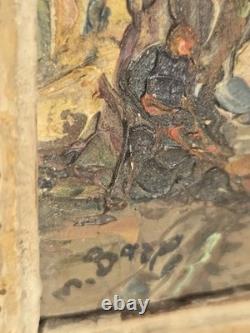 Maurice BARLE (1903-1961) Moored Boats Oil Painting on Panel Signed