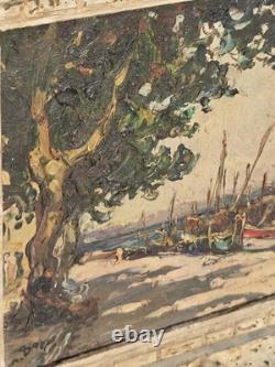 Maurice BARLE (1903-1961) Moored Boats Oil Painting on Panel Signed Maurice BARLE (1903-1961) Moored Boats Oil Painting on Panel Signed