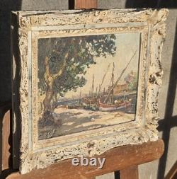 Maurice BARLE (1903-1961) Moored Boats Oil Painting on Panel Signed Maurice BARLE (1903-1961) Moored Boats Oil Painting on Panel Signed