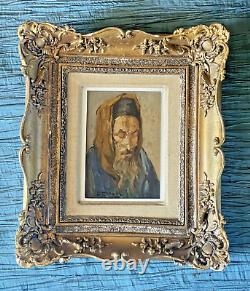 Maurice Bismouth (1891-1965) Oil on wood Signed Portrait of Rabbi XX
