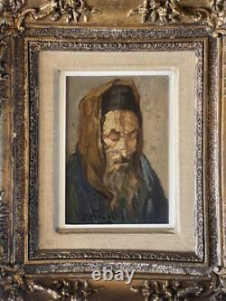 Maurice Bismouth (1891-1965) Oil on wood Signed Portrait of Rabbi XX