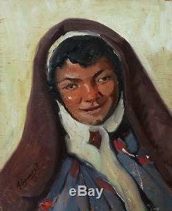 Maurice Bismouth Painting Portrait Tunisian Jewish Woman Tunisia Jewish Painter