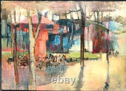 Maurice Boucard's Painting circa 1970 Wooden Horse Carousel