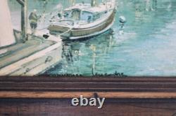 Maurice Legendre, oil paintings on wood, St-Tropez Port Grimaud Signed