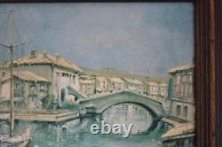 Maurice Legendre, oil paintings on wood, St-Tropez Port Grimaud Signed