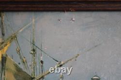 Maurice Legendre, oil paintings on wood, St-Tropez Port Grimaud Signed