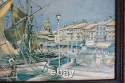 Maurice Legendre, oil paintings on wood, St-Tropez Port Grimaud Signed